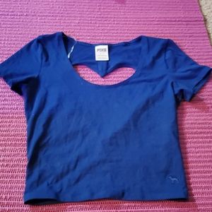 Pink Heart Shaped Open Back Crop Top